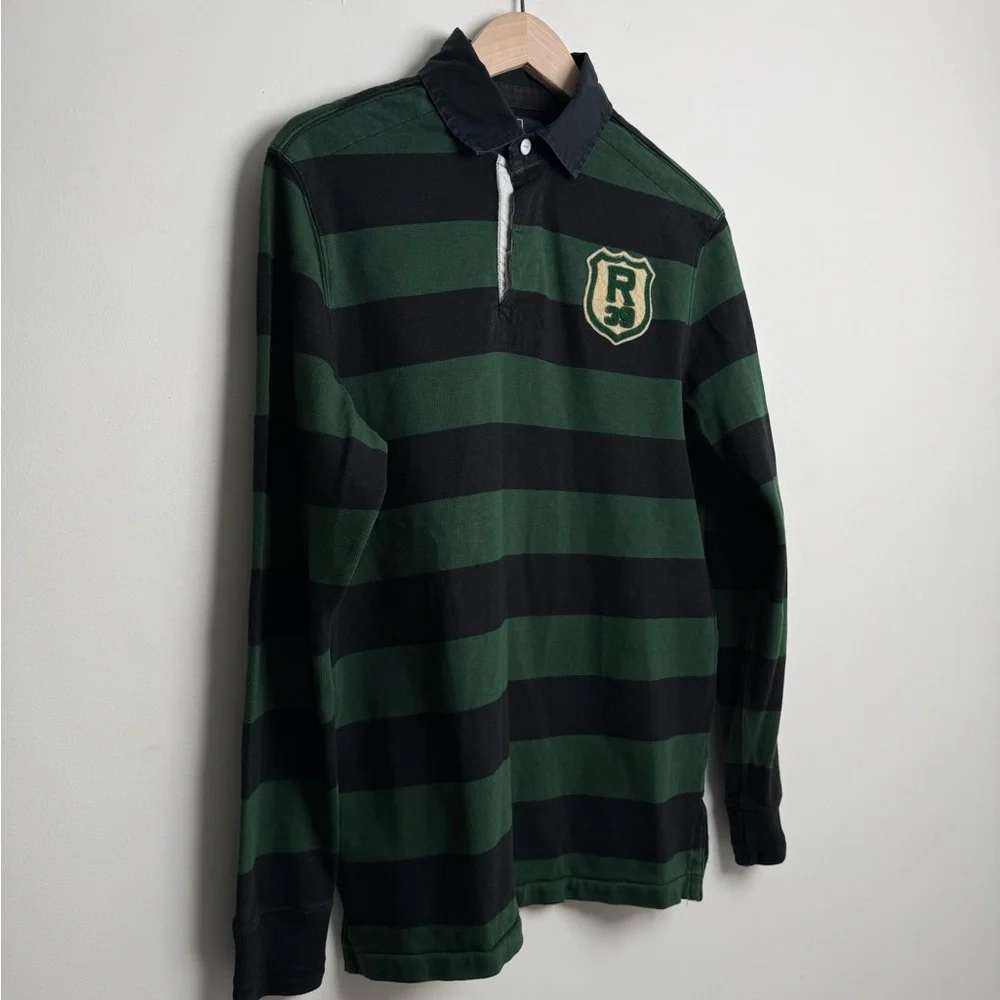 Polo by Ralph Lauren Green & Black Striped Rugby Polo - Picture 2 of 9